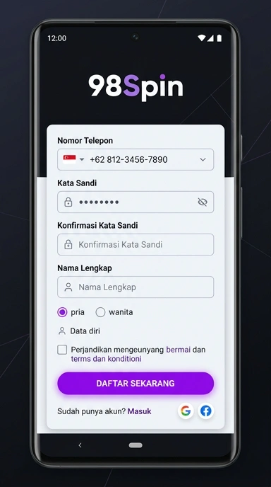 Panduan Registrasi Akun Baru 98spin untuk Android