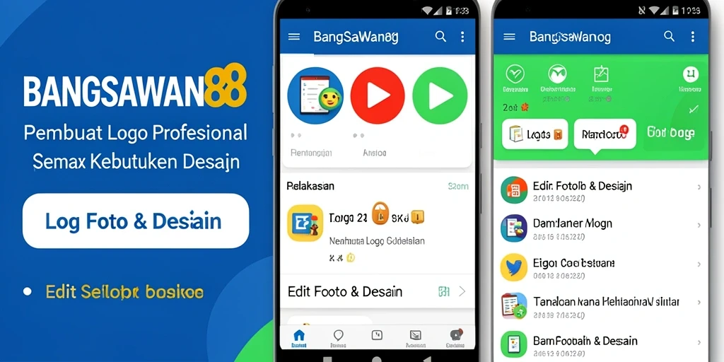 Tampilan antarmuka BANGSAWAN88 dengan berbagai pilihan desain logo.