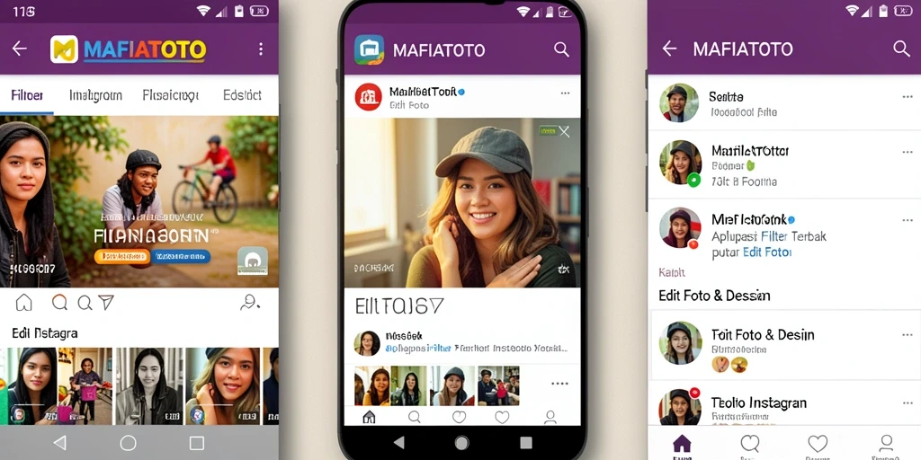 Antarmuka MAFIATOTO menunjukkan berbagai pilihan filter untuk foto.