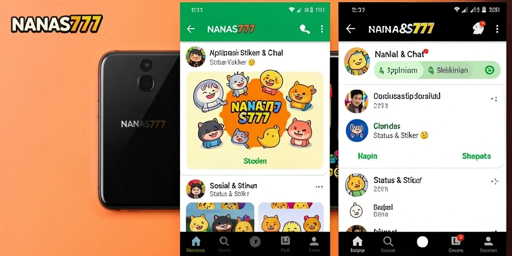 Tampilan antarmuka NANAS777 dengan stiker menarik.