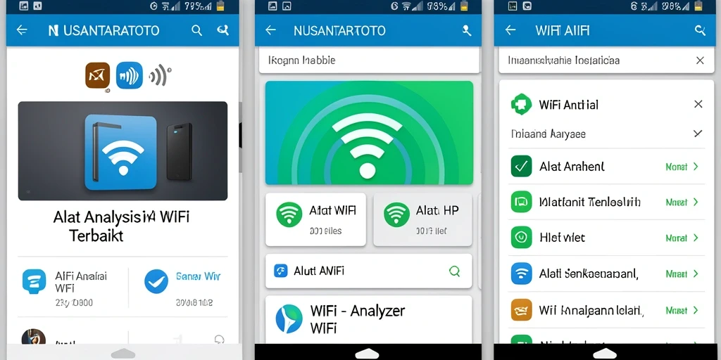 Tampilan antarmuka pengguna aplikasi WiFi Analyzer NUSANTARATOTO.