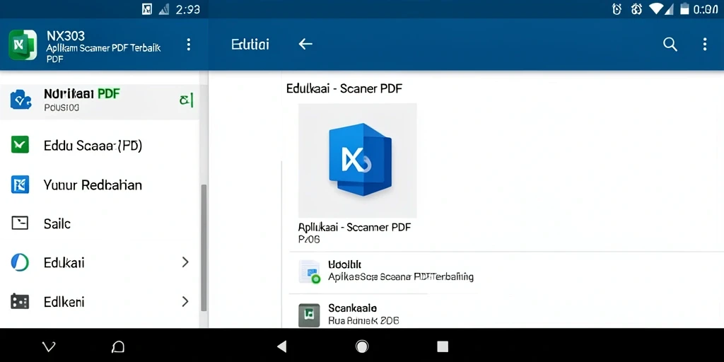 Tampilan antarmuka aplikasi NX303 yang ramah pengguna untuk Scanner PDF.