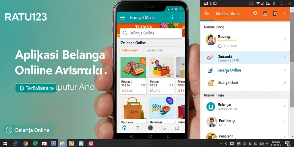 Tampilan utama aplikasi RATU123 dengan fitur belanja online.