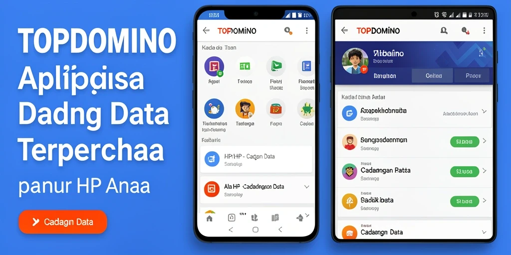 Tampilan antarmuka utama aplikasi TOPDOMINO untuk cadangan data.