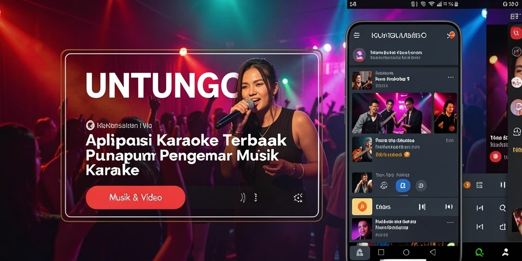 Tampilan antarmuka UNTUNGGO yang user-friendly dan beragam fitur karaoke.